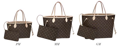 lv sizes mm pm gm|Louis Vuitton Neverfull mm dimensions.